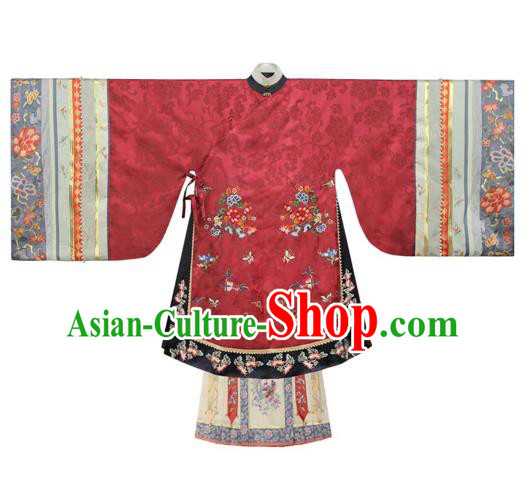 Chinese Palace Female Hanfu Dresses Ancient Empress Clothing Qing Dynasty Court Woman Embroidered Costumes