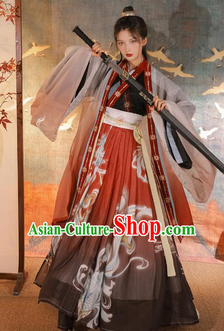 Ancient Jin Dynasty Male Clothing China Traditional Hanfu Runqun Swordsman Costumes