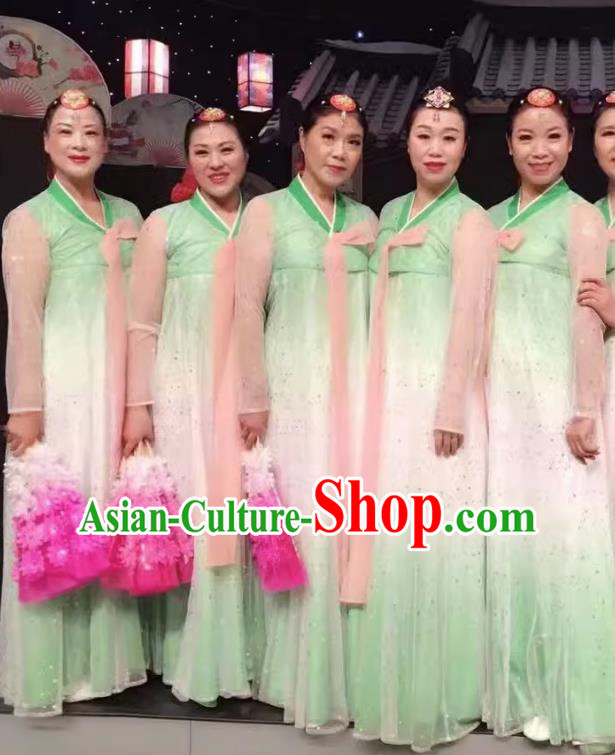 Korean Ethnic Costumes Stage Performance Costumes Korean Fan Dance Long Drum Dance