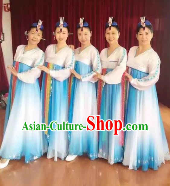 Korean Ethnic Costumes Stage Performance Costumes Korean Fan Dance Long Drum Dance