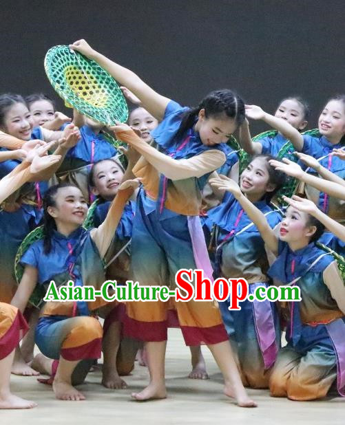 Dance Costume Children Fisherman Hope Field Harvest Rice Field Performance Costume