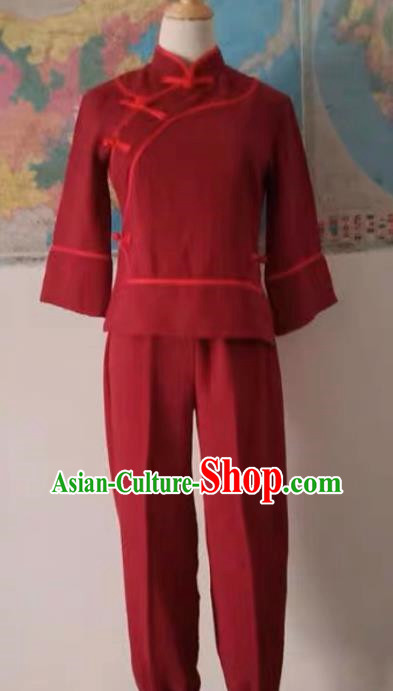 Art Examination Clothing Taoli Cup Solo Dance A Touch Of Red Performance Costumes National Dance Costumes Nine Children Red Sorghum Performance Costumes