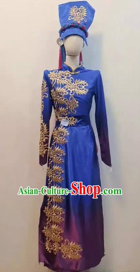 Qiang Nationality Adult Women Costumes Minority Performance Costumes Custom Dance Costumes