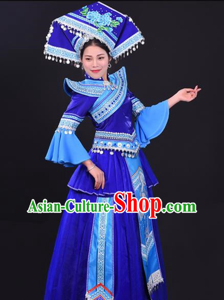 Zhuang Costumes Male And Female Hosts Costumes Solo Performance Costumes Big Swing Skirts