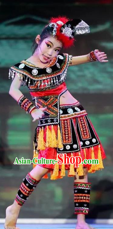 Children Dance Performance Costumes Girls Miao Zhuang Yao Minority Performance Costumes