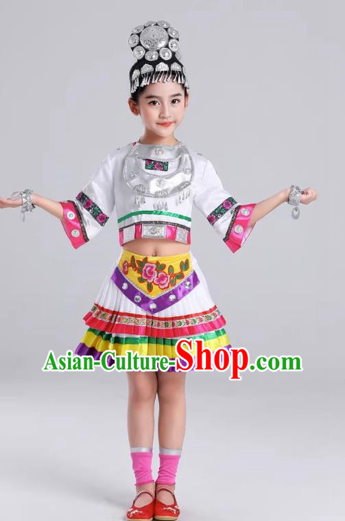 Children Dance Miao Sister Performance Costumes Miao Ethnic Minorities Stage Performance Costumes