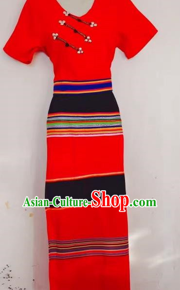China Ethnic Yunnan Lincang Wa Minority Women Dance Costumes Of Various Ethnic Minorities Traditional Festival Costumes
