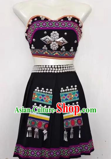 China Ethnic Yunnan Lincang Wa Minority Women Dance Performance Costume Accessories Various Minority Traditional Festival Costumes