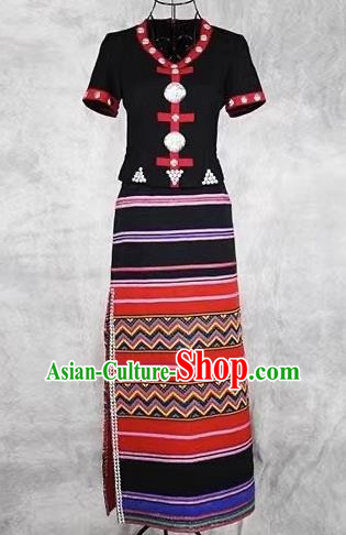 China Ethnic Yunnan Lincang Wa Minority Ethnic Minority Dance Costumes For Various Performances