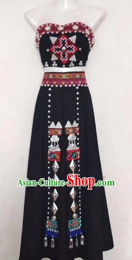 China Ethnic Yunnan Honghe Hani Minority Costumes Minority Festival Costumes Dance Performance Costumes