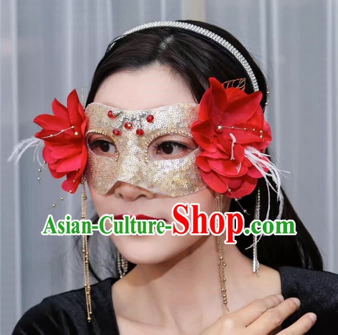 Christmas Red Mask Half Face Show Sexy Wedding Mask Masquerade Party Halloween
