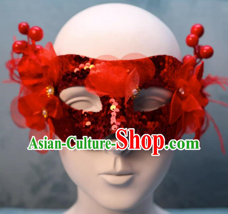 Christmas Red Mask Half Face Show Sexy Wedding Mask Masquerade Party Halloween