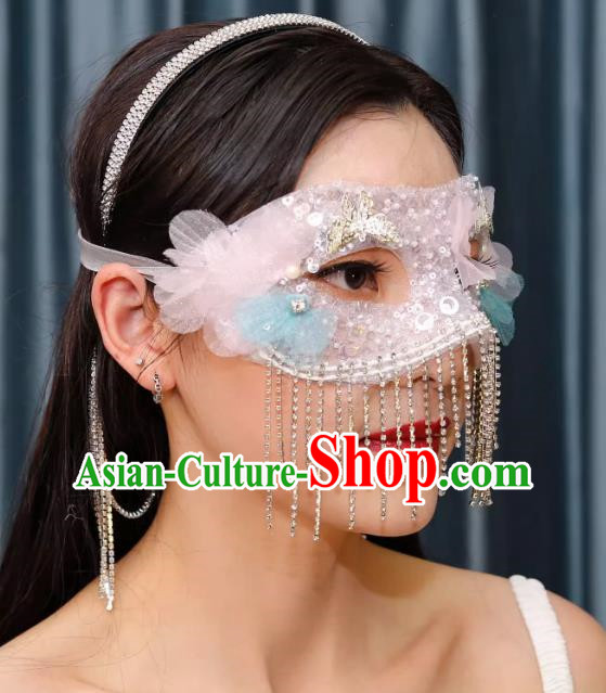Tassel Mask Masquerade Half Cover Face Mask Antique Lace Eye Mask Party Gathering