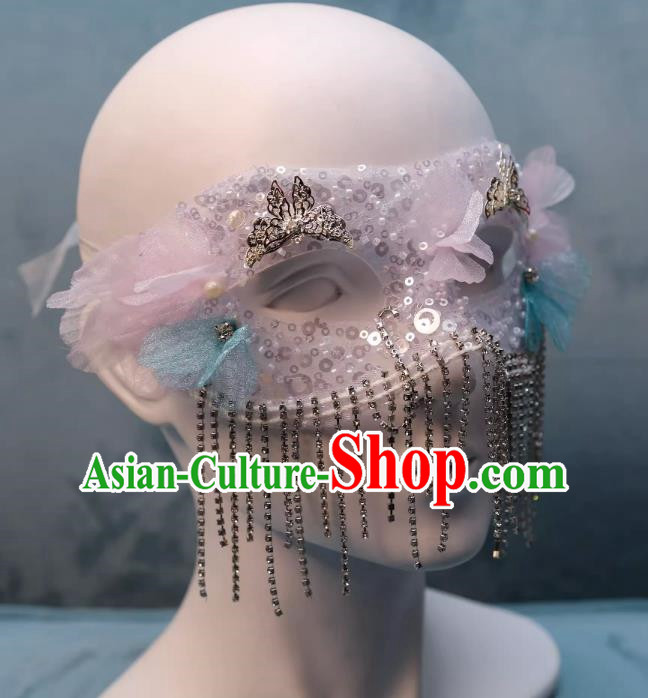 Tassel Mask Masquerade Half Cover Face Mask Antique Lace Eye Mask Party Gathering