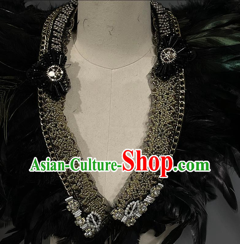 Fashion Independent Loading And Unloading Feather Exaggerated Shoulder False Collar Men's Corsage Corsage