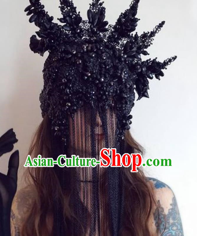 Gothic Masked Hanging Tassel Mysterious Art Eye Catching Exaggerated Mask Catwalk Performance Accessories