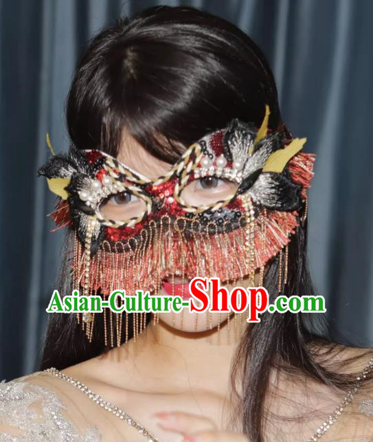 Venice Sen Women's Sequins Shine Feathers Funny Halloween Masquerade Party Female Cosplay Mask