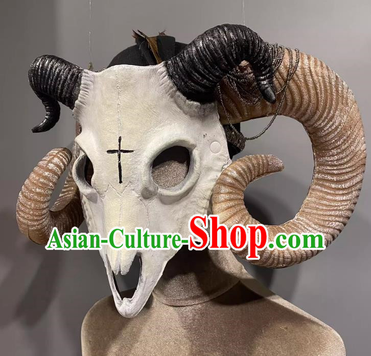 Horn Cosplay Headgear Show Halloween Carnival Dark Demon Horn Mask Party