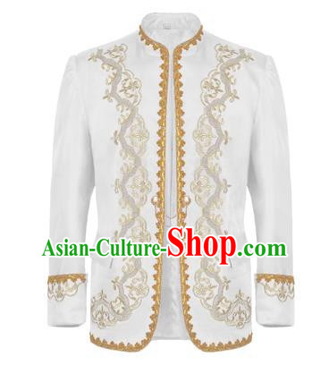 Retro European And American Gold-Embroidered Dress Men Court Dress Stand-Up Collar Jacket Photo Studio Song Medieval Drama Stage Costume