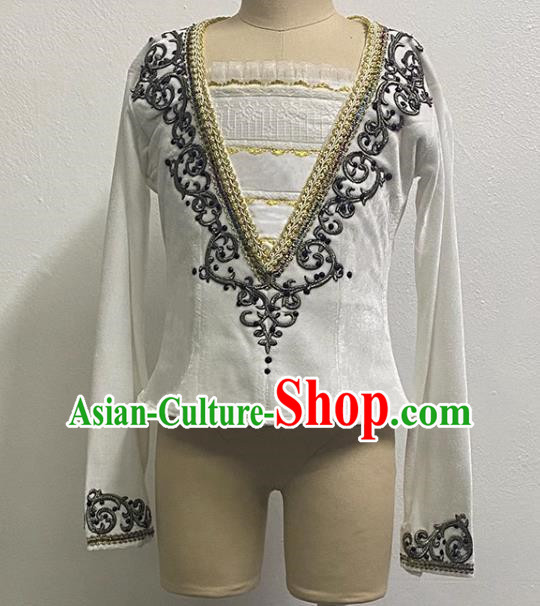 Men Ballet Prince Dancewear Single Top Art Examination Performance Clothes Practice Clothes