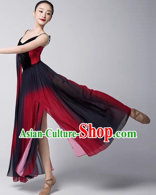 Modern Dance Clothing With The Same Style Of Rouge Dance Storm Performance Clothing Female Elegant Long Skirt Chinese Style Adult