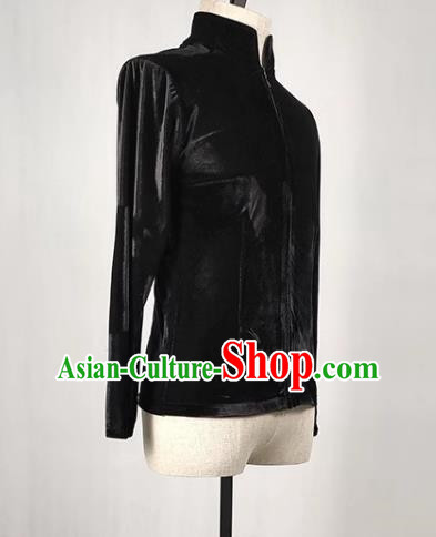 Men Ballet Adult Ballet Dance Training Suit Long Sleeved Golden Velvet