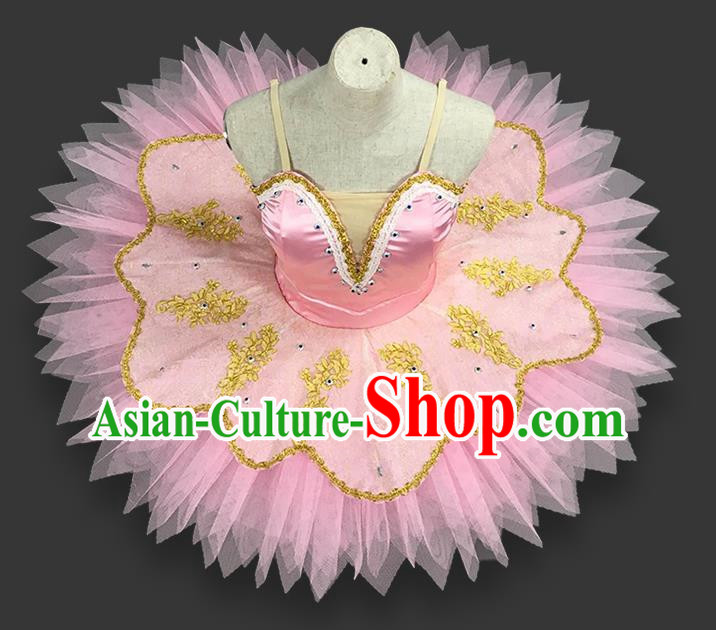 Ballet Costume Professional Adult Performance Costume Tutu Skirt Children Gauze Skirt Actor Dance Skirt Golden Lace Tutu Skirt