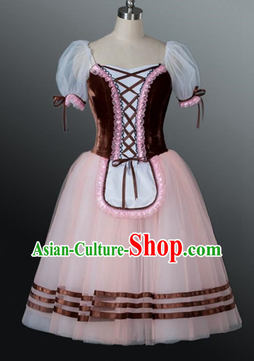 Professional Ballet Dance Performance Costume Ballet Fairy Puff Sleeve Long Skirt Children Tutu Skirt Girl