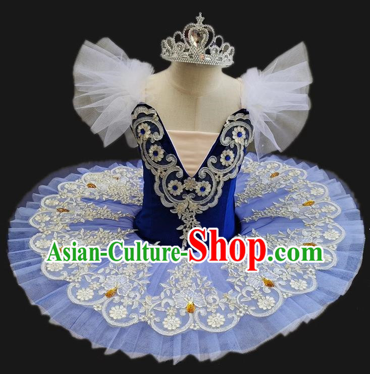 Korean Velvet Fabric Children Professional Ballet Skirt Female Performance Clothing Swan Lake Tutu Skirt Stage Performance Clothing