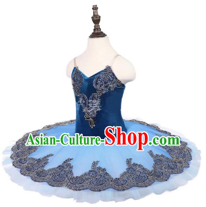 Royal Blue Ballet Skirt Adult Competition TUTU Skirt Professional Performance Gauze Skirt Costume Girls