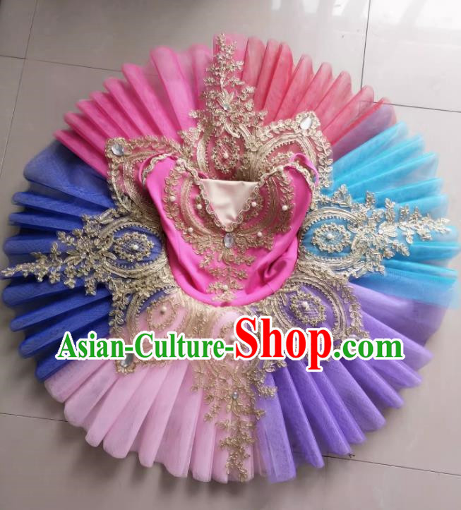 Children Little Swan Dance Sling Ballet Skirt Swan Lake Tutu Skirt Children Professional Ballet Colorful Skirt
