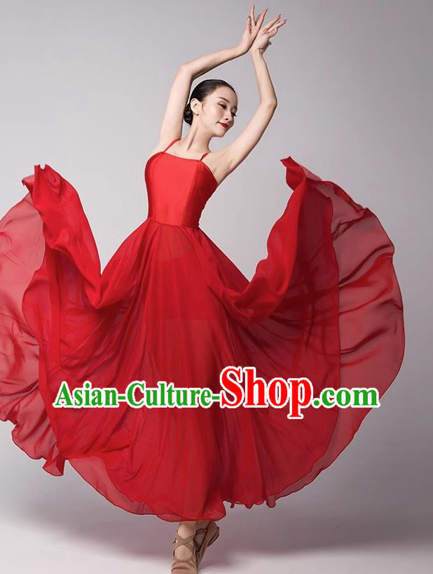 Modern Dance Clothing Suspenders Streamers Large Skirt Performance Clothing Photo Shoot Adult Children Teacher Practice Performance Clothing