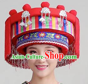 Ethnic Minority Hat Miao Tujia Zhuang Headdress Female Performance Stage Jewelry Yi Naxi