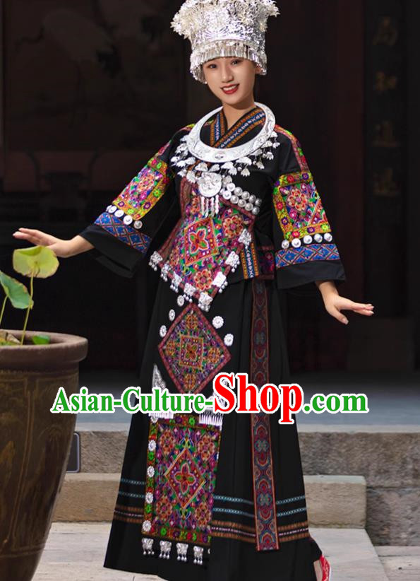 Guizhou Miao Costume Female Minority Costume Adult Xiangxi Miao Village Embroidery Stage Performance
