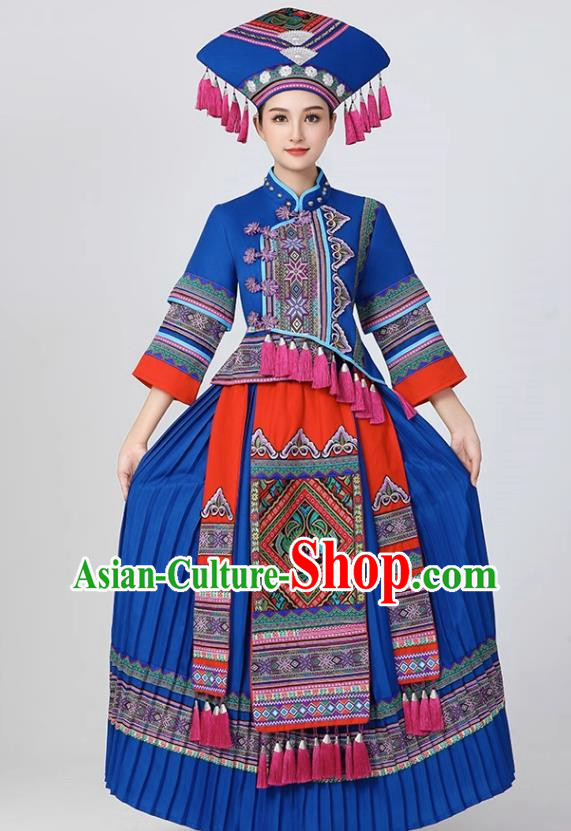 Zhuang Traditional Costumes Guangxi 56 Ethnic Minority Costumes Female Miao Tujia Hani Li Nationality Costumes