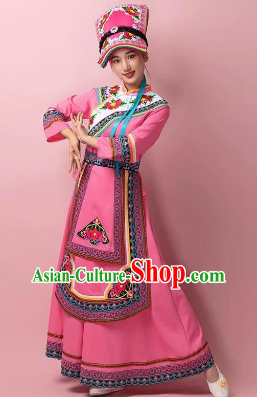 Qiang Clothing Female Yi Ethnic Minority Clothing Sichuan Yi Female Clothing Stage Performance Costume Long Skirt