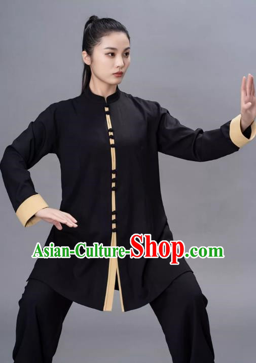 Contrasting Color Fashion Tai Chi Clothing Loose Mid Length Performance Clothing Chinese Style