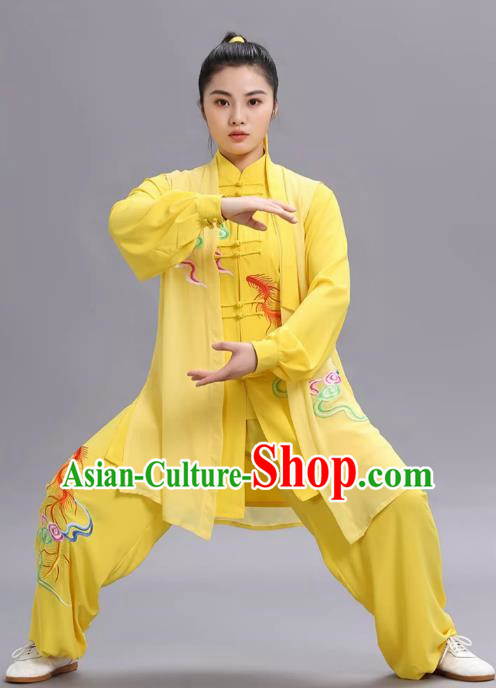 Tai Chi Three Piece Suit Caifeng Spring And Summer Performance Clothing Qigong Practice Middle Aged And Elderly Tai Chi Competition Clothing Female