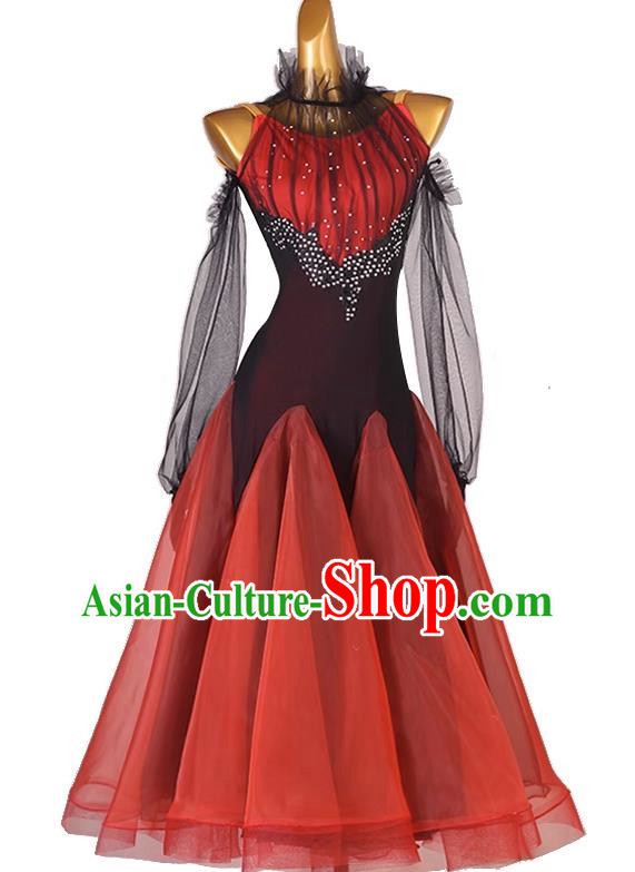 Modern Dance Waltz Tango Performance Competition Clothing Professional National Standard Dance Ballroom Dance Big Swing Skirt