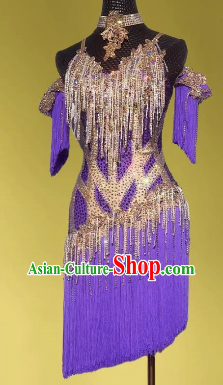 Latin Dance Competition Fancy Dress Professional With Diamond High End Custom New Dance Clothes Advanced Performance Professional Art Examination