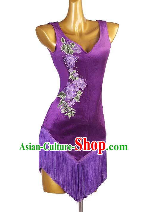 Latin Dance Dress Performance Competition Suit Rumba Cha Cha Dance Skirt Fringed Samba Dance Skirt