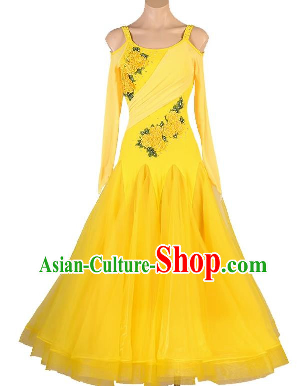 Modern Dance Skirts Show Competition Clothes High End National Standard Dance Ballroom Dance Big Swing Skirts Waltz Dance Skirts