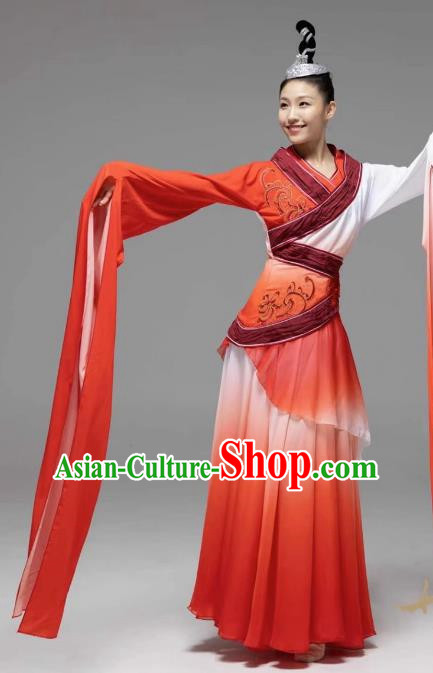 Niannujiao Red Classical Water Sleeve Dance Costume Hangzhou Physical Stage Party Female Performance Costume