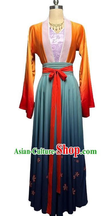 Chinese Dance Classical Dance Han And Tang Dance Large Swing One Piece Dress Group Dance Performance Clothing