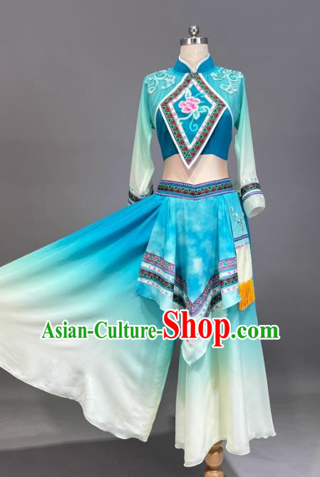 Bamboo Hat Dance Country New Face With The Same Style Of Tea Picking Farmers Harvest Dance Ethnic Embroidery Big Swing Dance Skirt
