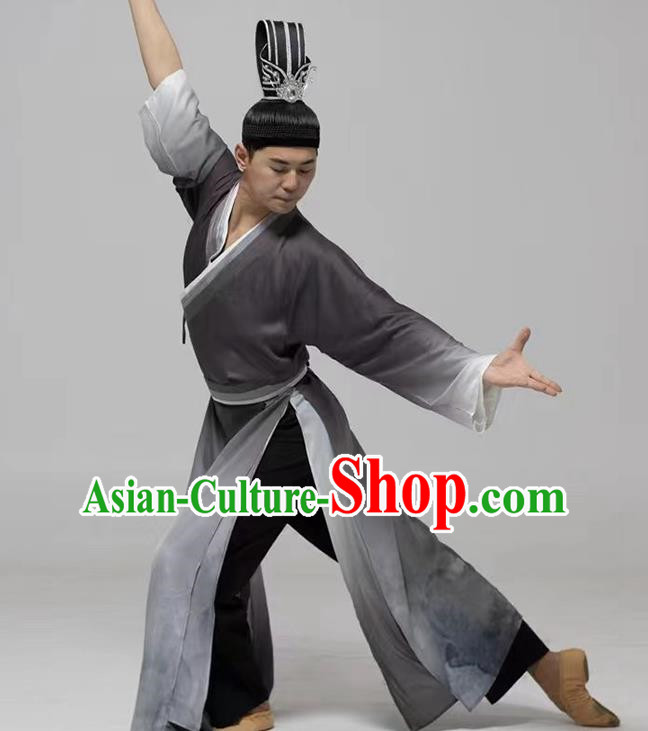 Male Classical Dance Ink Martial Arts Clothes Scholar Han Clothes Ancient Costumes