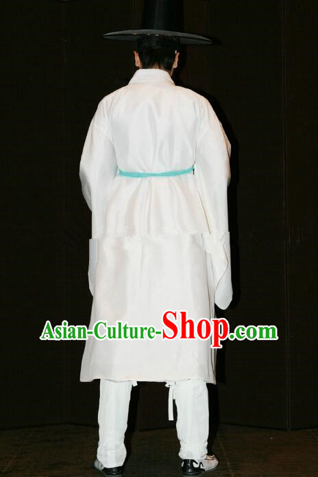 Korean Traditional Wedding Clothing Groom Fashion White Hanbok Prince Costume