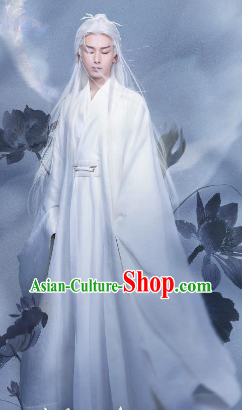 Ancient God Lord White Garment Immortal Samsara Ying Yuan Clothing China Period TV Series Chen Xiang Ru Xie Swordsman Replica Costumes