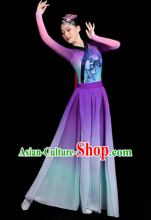 Classical Dance Clothing Female Elegant Mountain Ghost Dance Art Examination Modern Yangko Clothing National Fan Umbrella Dance Performance Clothing