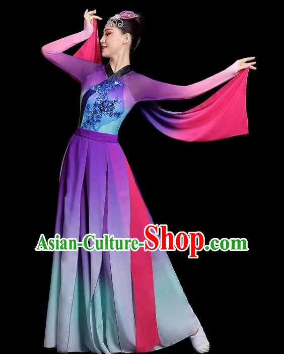 Classical Dance Clothing Female Elegant Mountain Ghost Dance Art Examination Modern Yangko Clothing National Fan Umbrella Dance Performance Clothing
